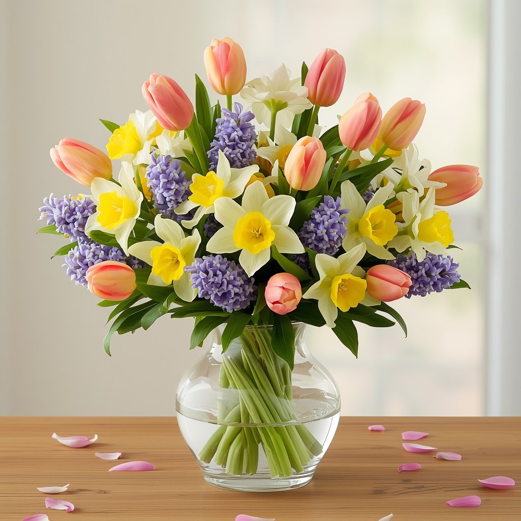 Summer Sunrise bouquet with sunflowers, daisies, and zinnias